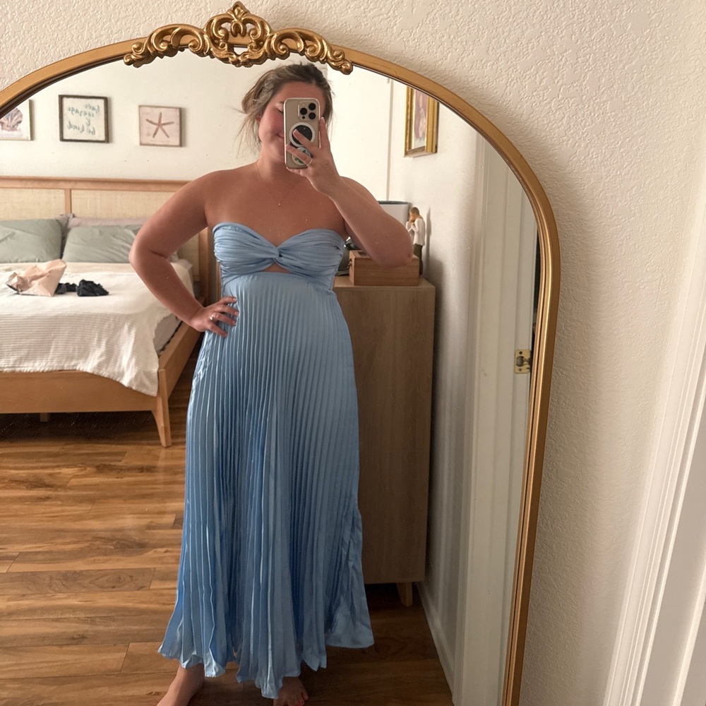 Hello Molly Light Blue Strapless Dress - Picture 2 of 4